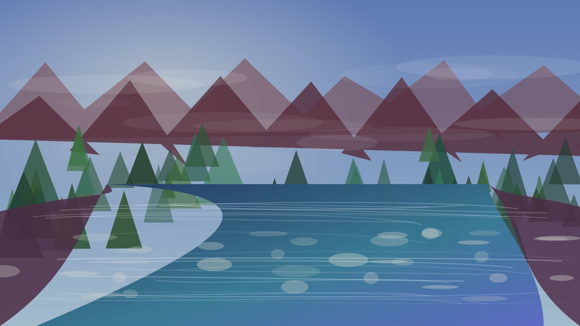 Generated regional northern California coastal river scene used for Redwood Creek planning