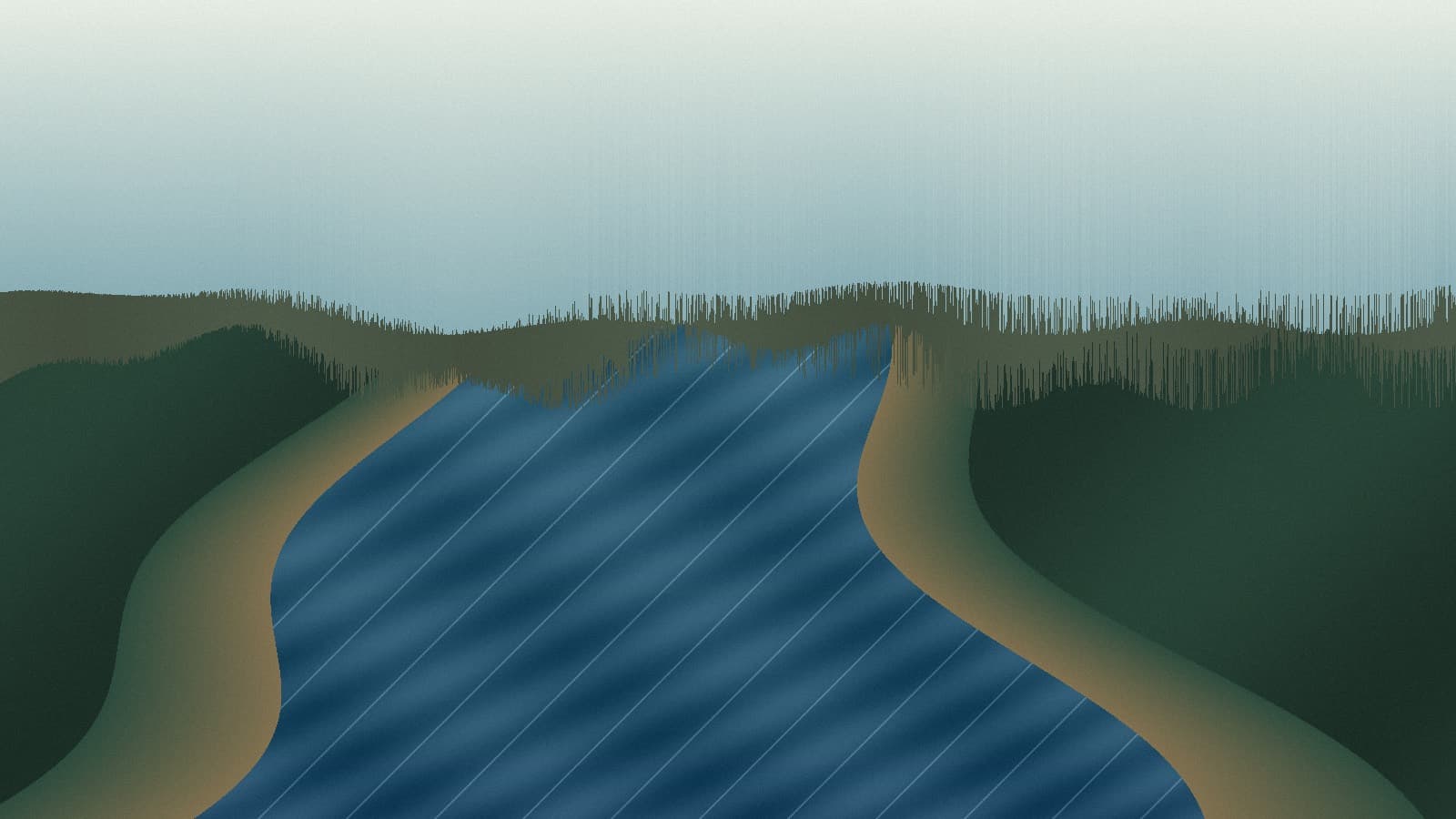 Generated regional South Fork Trinity canyon river scene; not an exact location photo