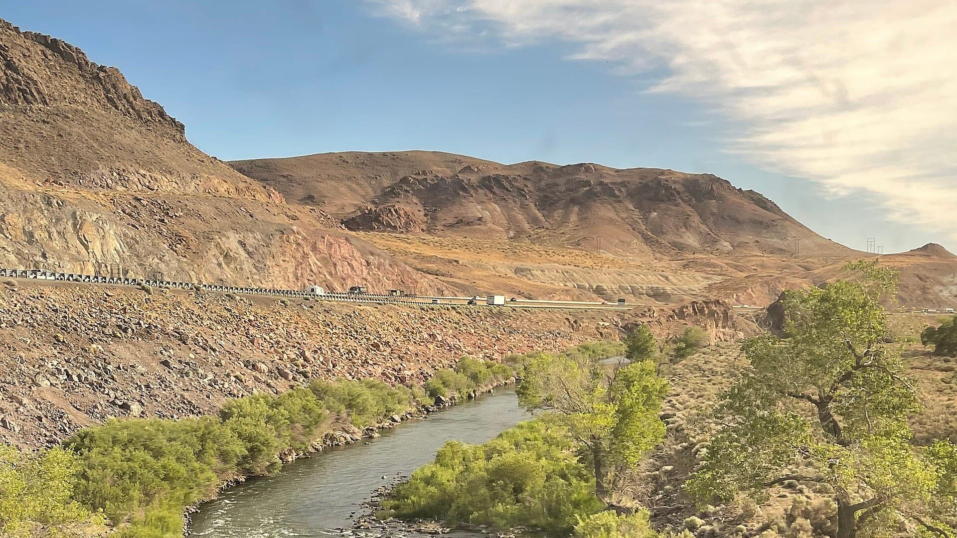 Truckee River water or watershed scenery in California