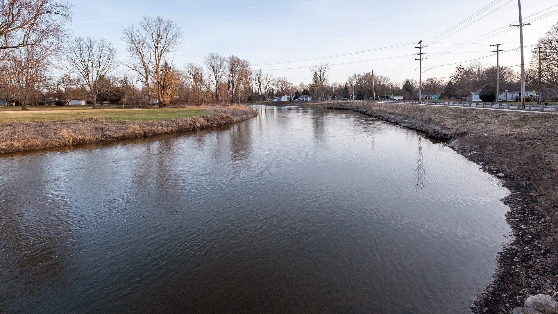 Shiawassee River water or watershed scenery in Michigan