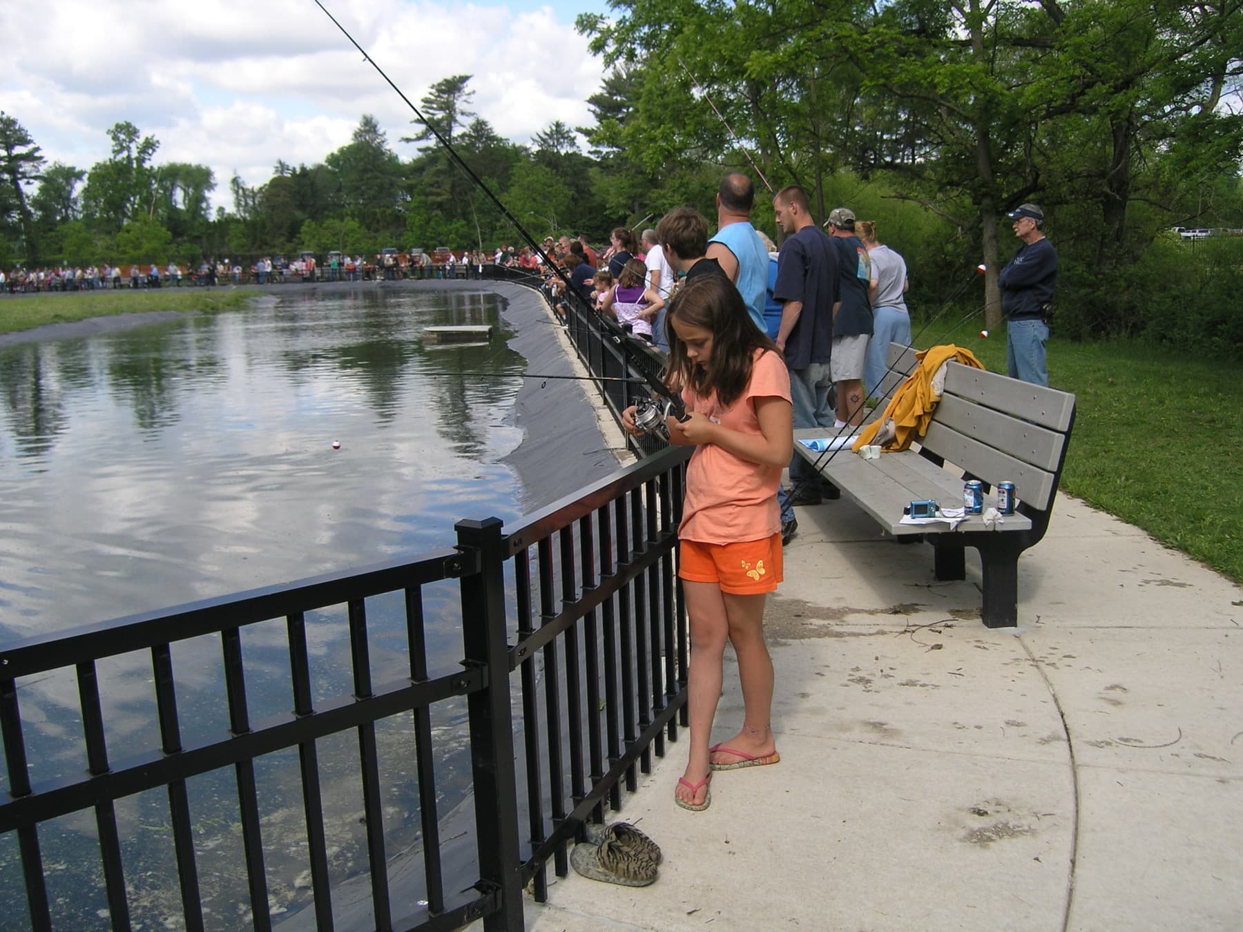 Anglers at the Northeast Fishery Center in Lamar, Pennsylvania near Fishing Creek