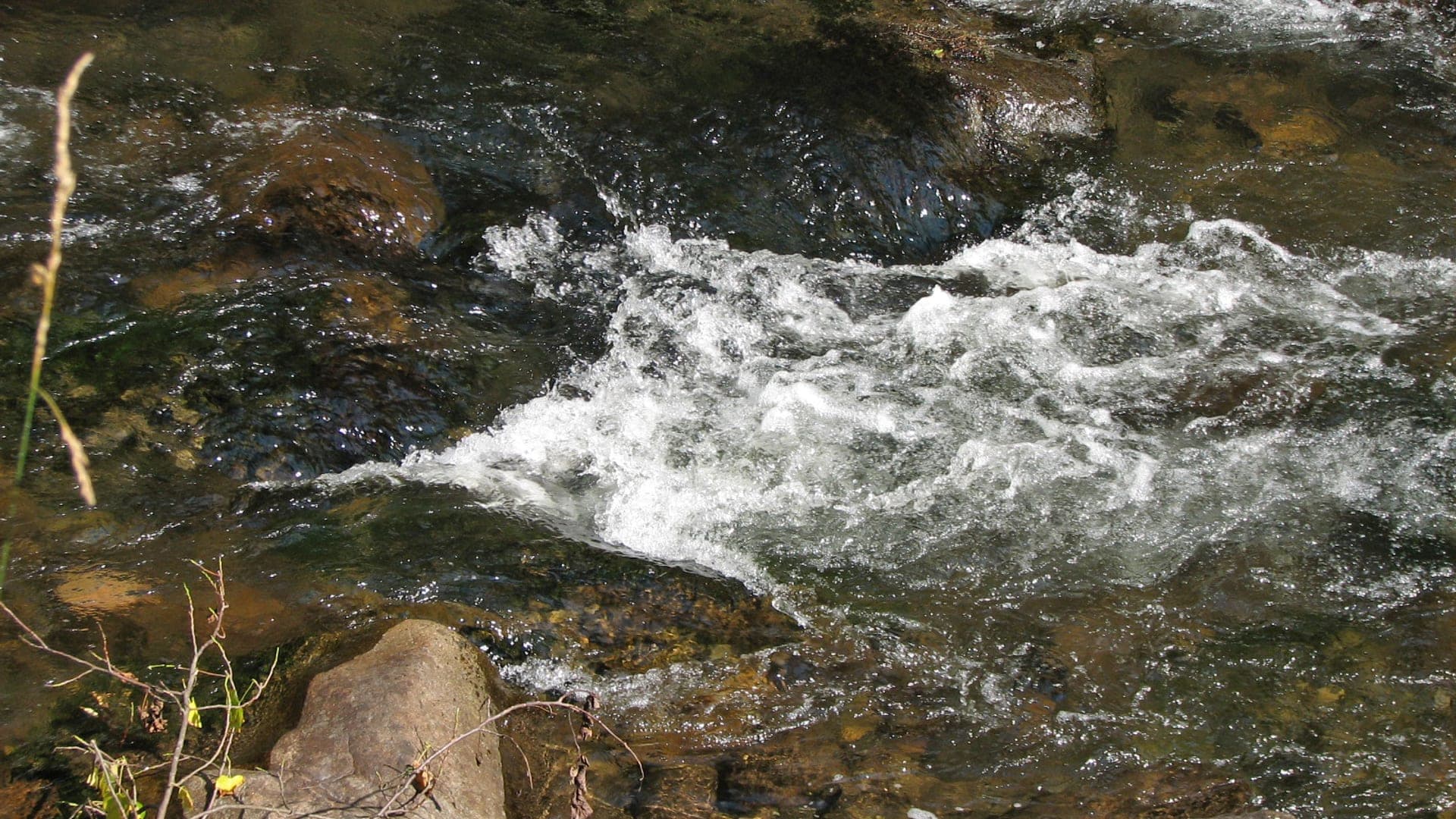 Little River boulder water in Great Smoky Mountains Tennessee