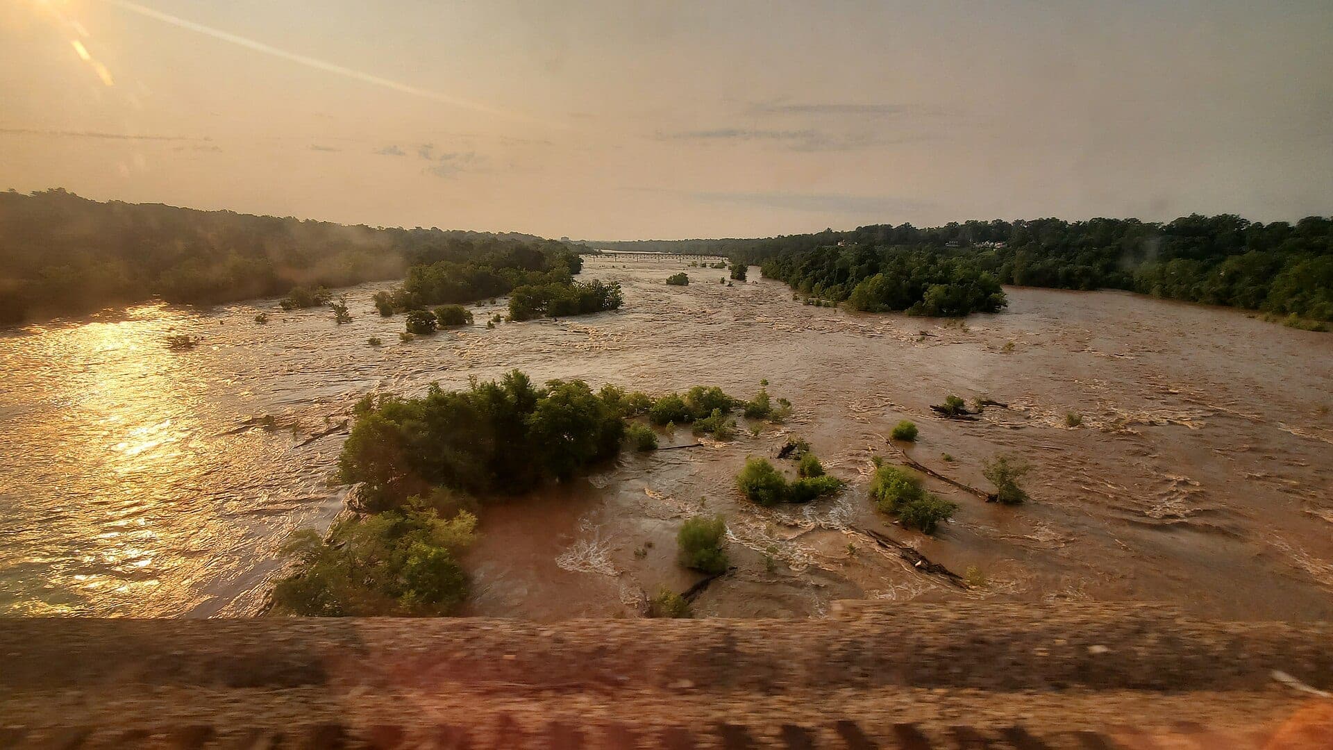 James River water or watershed scenery in Virginia