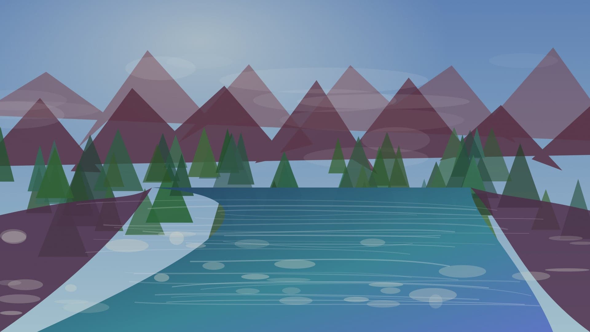 Generated regional Virginia river scene for South Fork of Shenandoah River planning; not an exact location photo