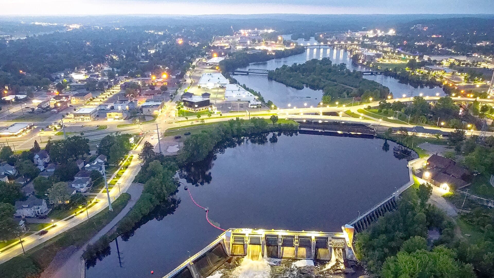 Wisconsin River water or watershed scenery in Wisconsin