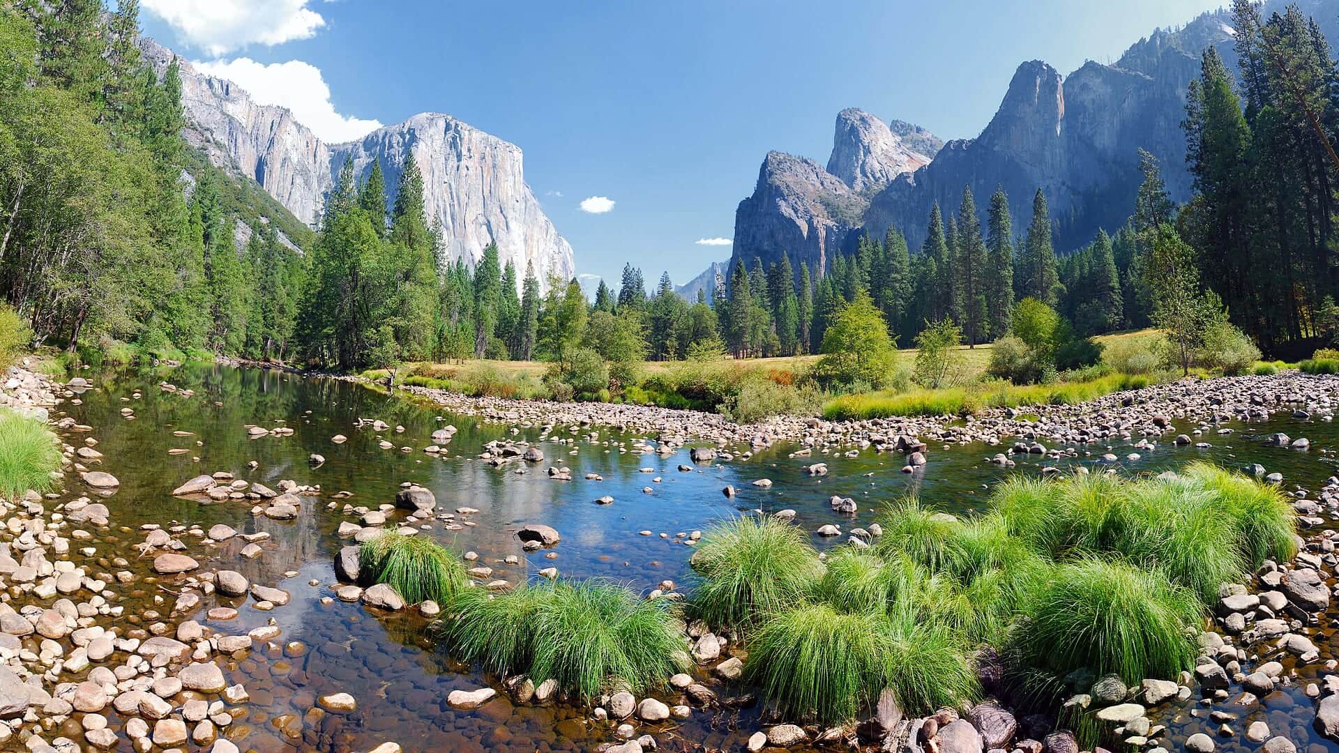 Merced River water or watershed scenery in California