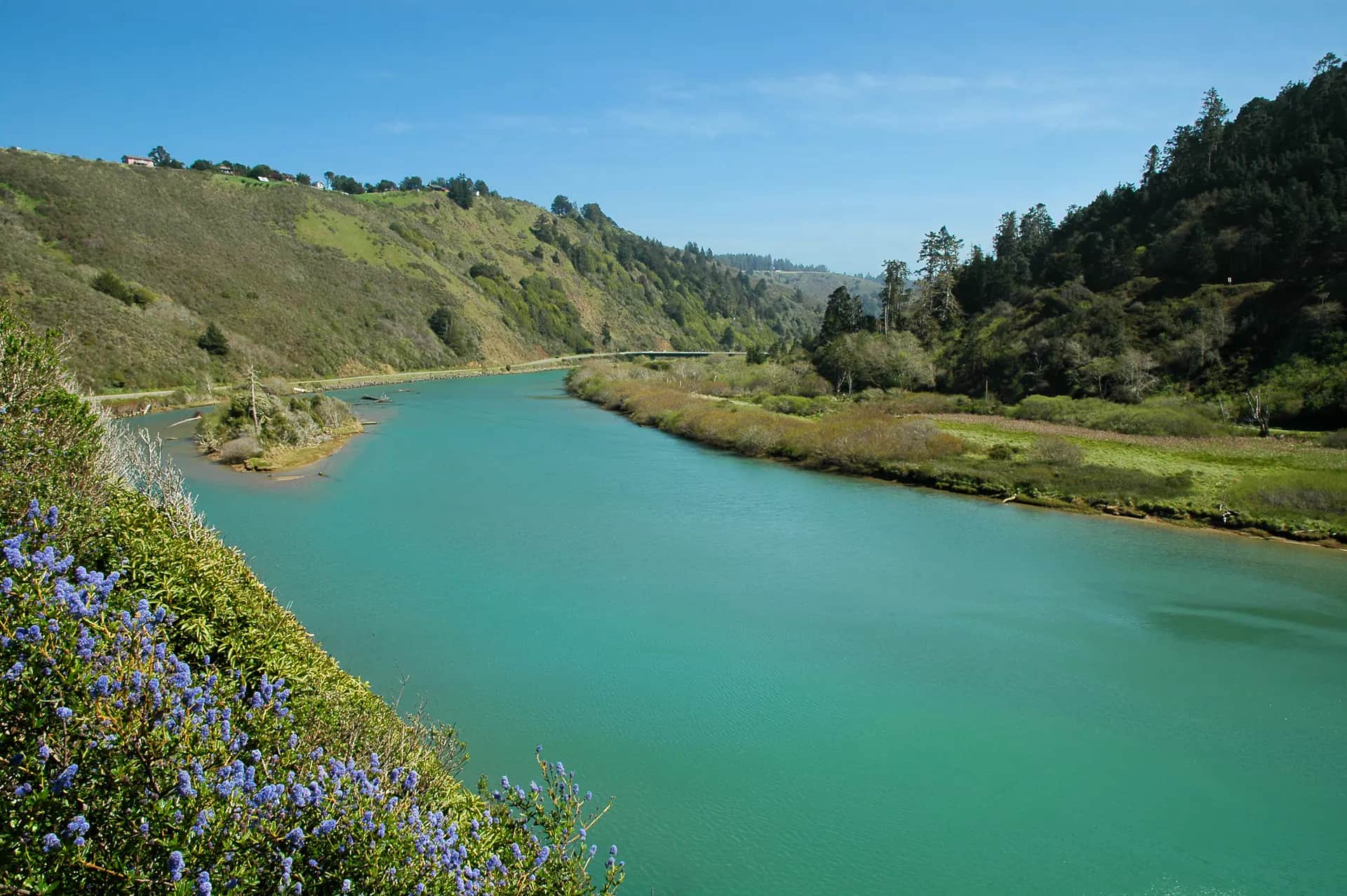 Navarro River a few hundred feet from the Pacific Ocean