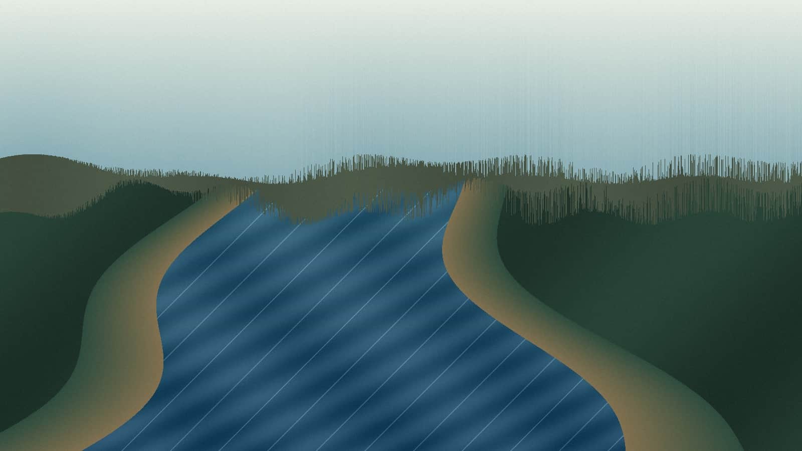 Generated regional Klamath Mountains river scene for Salmon River California planning; not an exact location photo