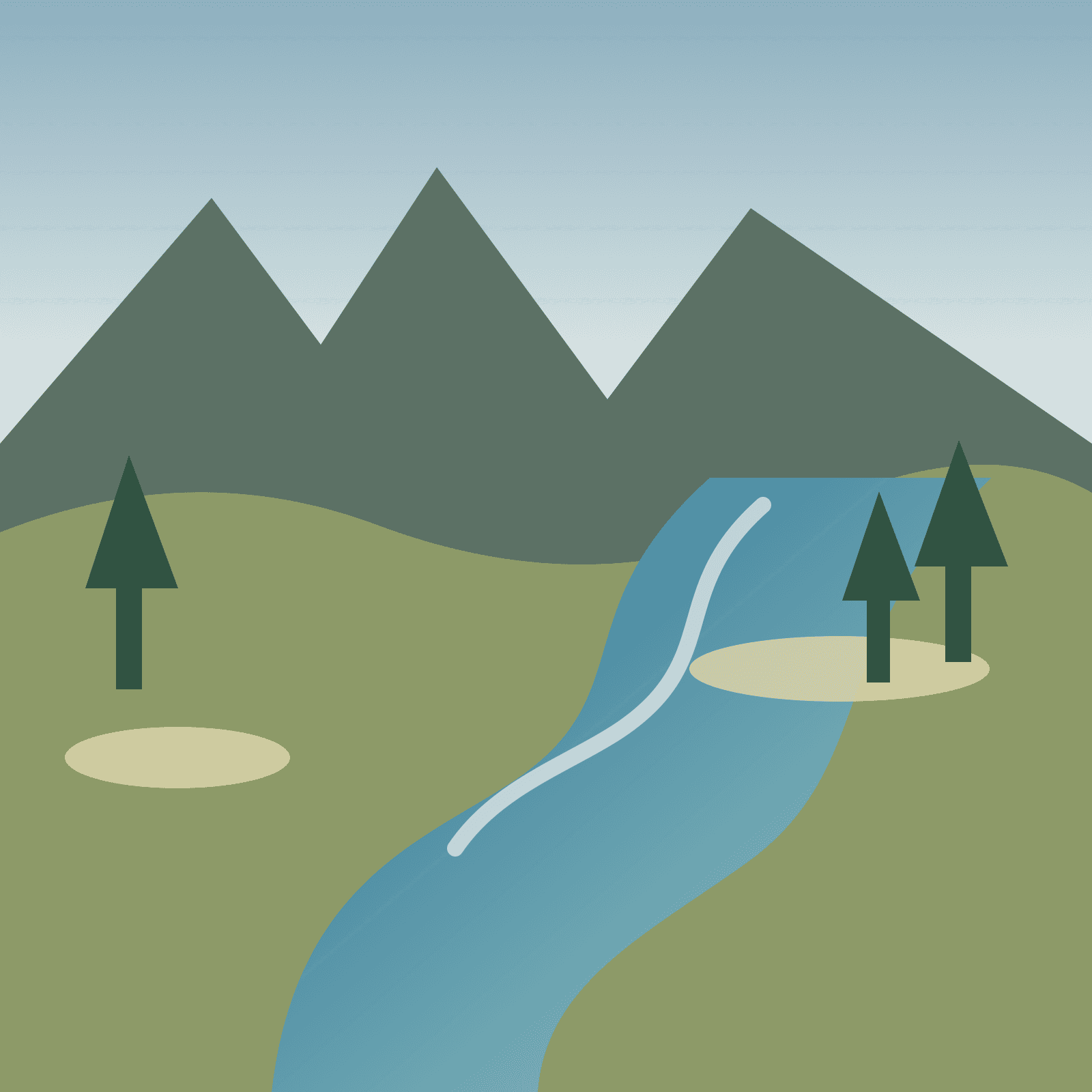 Generated Aspen valley freestone river scene representing the Roaring Fork below Maroon Creek, not an exact location photo