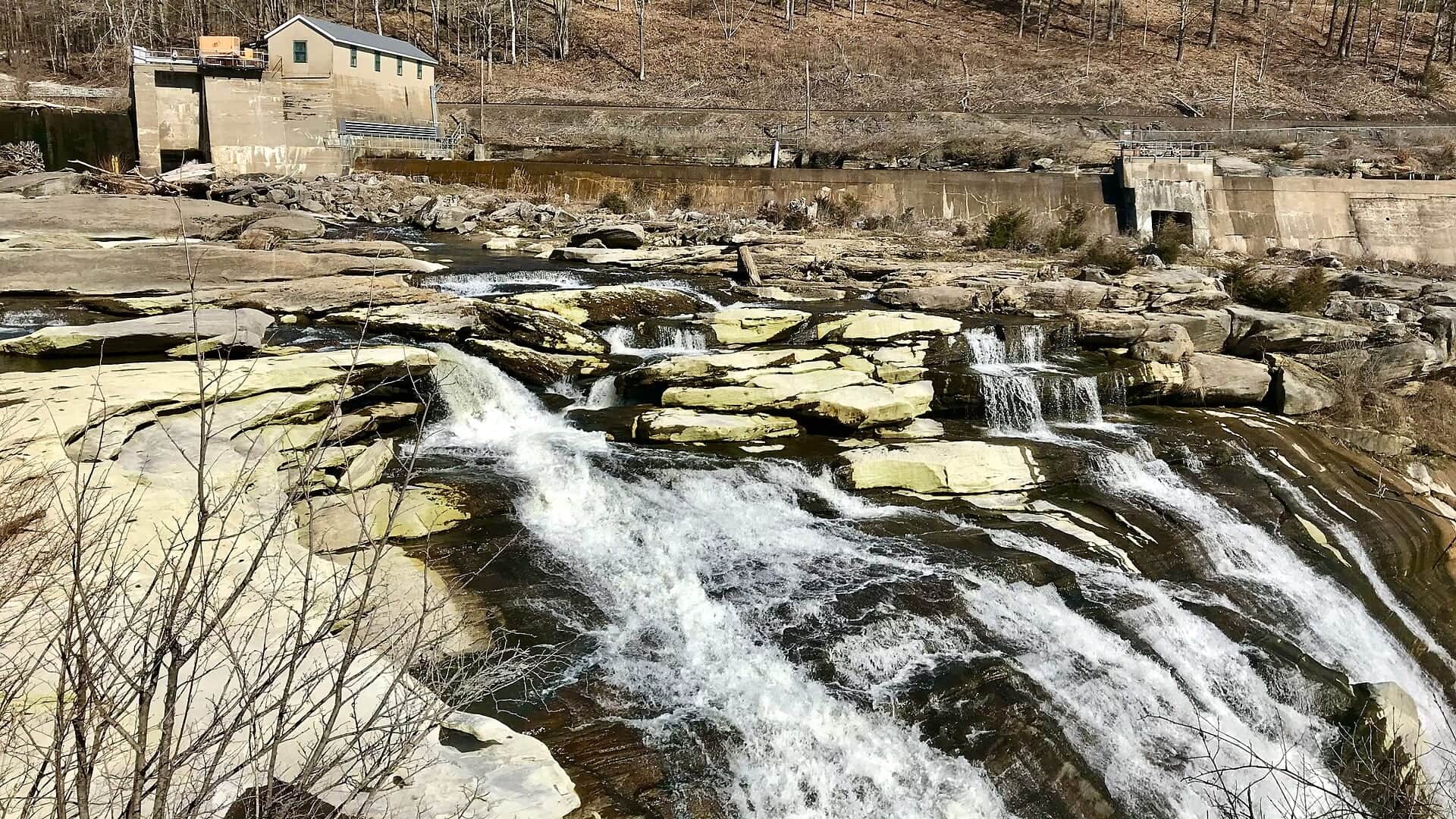 Housatonic River falls in Falls Village Connecticut