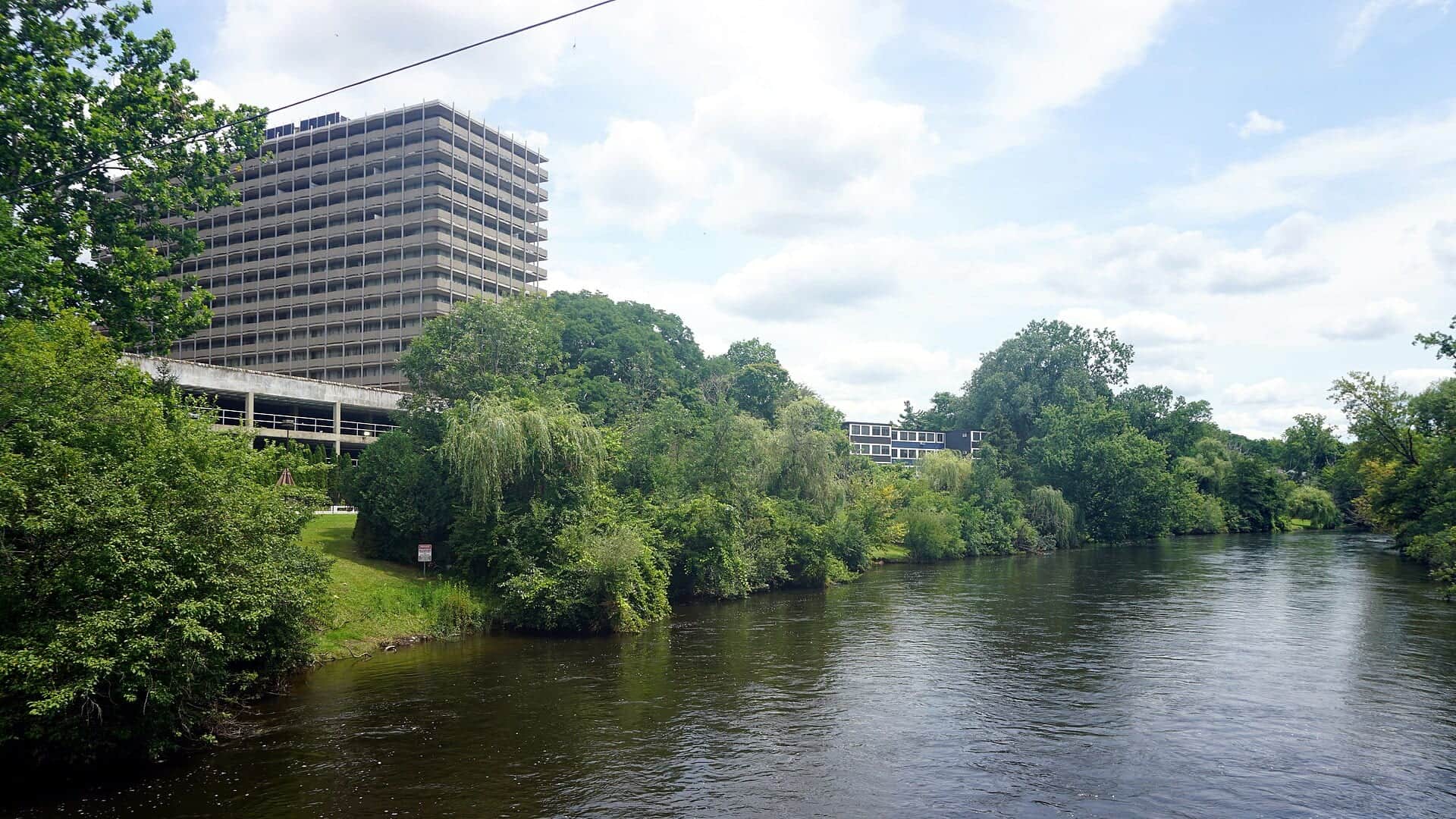 Huron River water or watershed scenery in Michigan