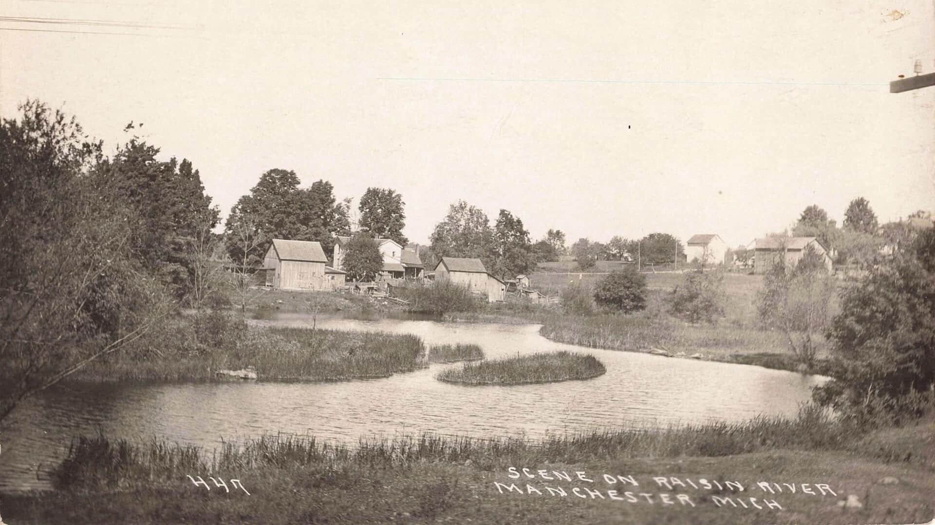 Raisin River scene near Manchester Michigan