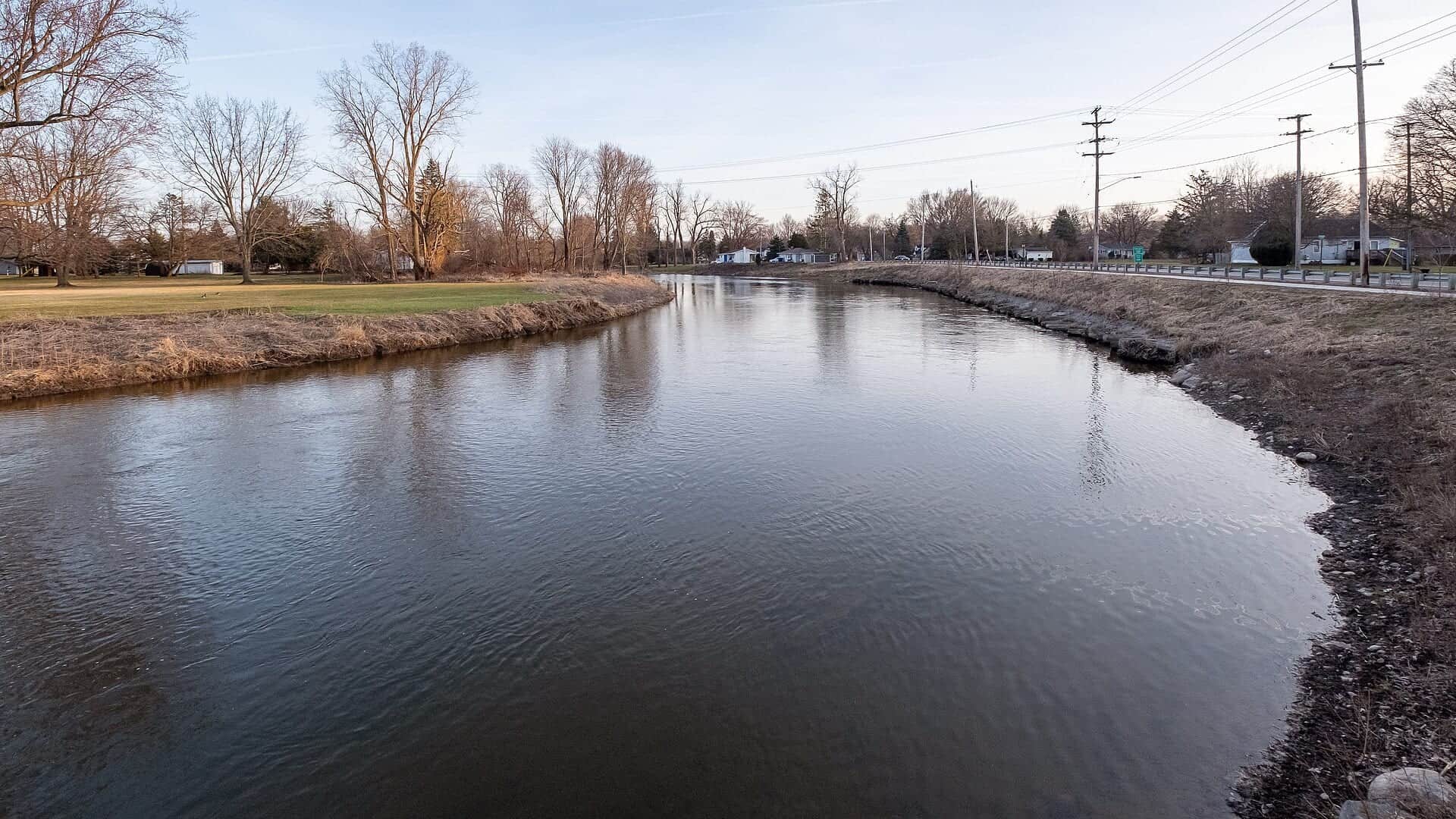 Shiawassee River water or watershed scenery in Michigan