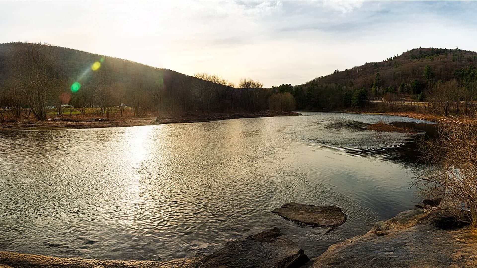 Delaware River, East Branch water or watershed scenery in New York