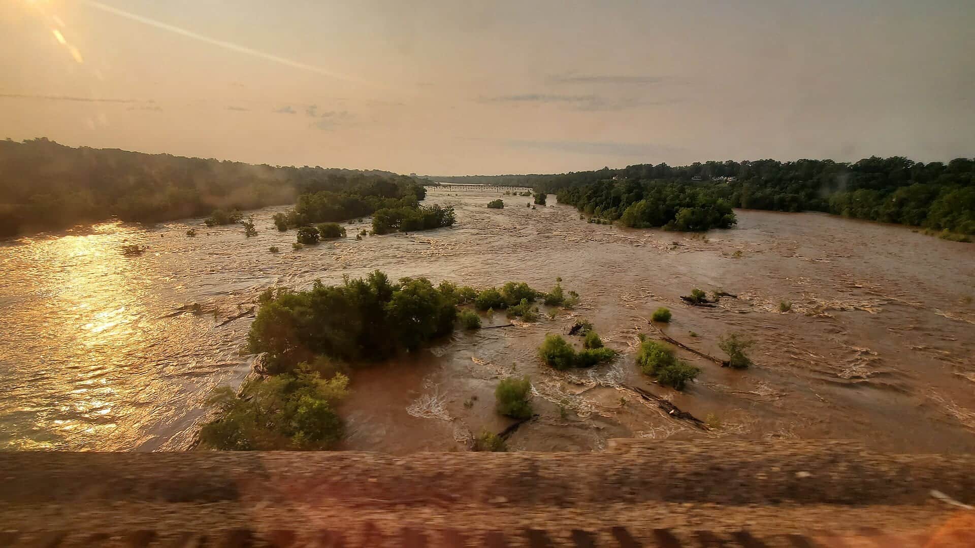 James River water or watershed scenery in Virginia