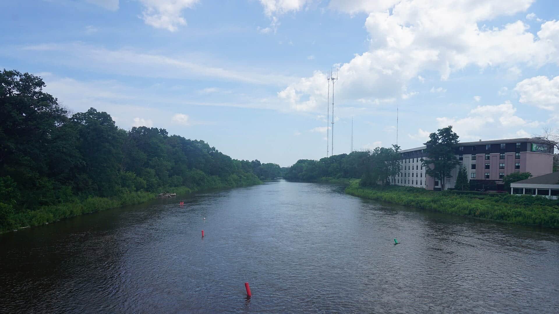Milwaukee River water or watershed scenery in Wisconsin
